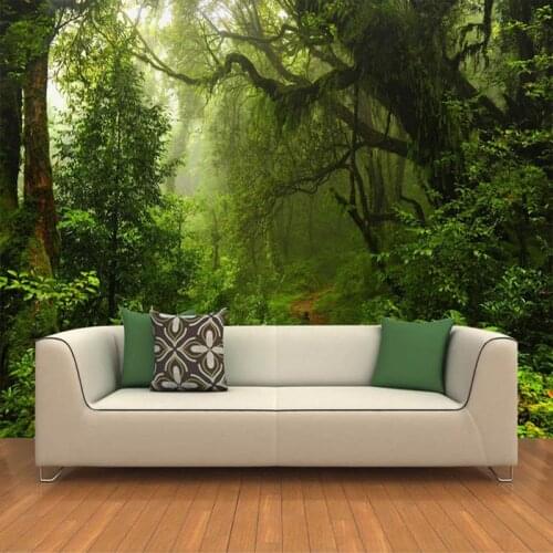 Large Custom Mural Wallpaper For Walls 3D Primeval Forest Modern Living Room Sofa TV Background Wall Photo Wallpaper Home Decor