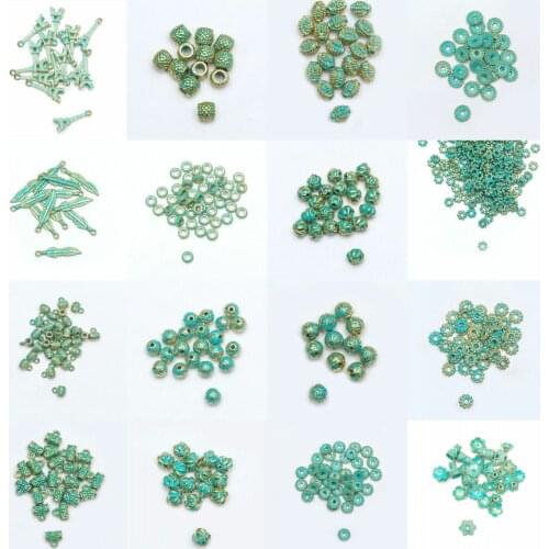 20-1000Pcs Retro Tibetan Silver Copper Green Gold Beads Spacer Bead Caps Charms For Jewelry Necklace Bracelet DIY Findings