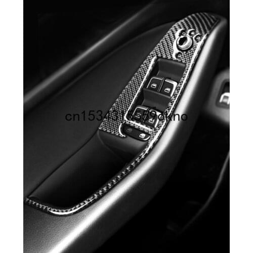 For Audi Q5 SQ5 Carbon Fiber Modified Interior Control Door Key Sticker Window Lifting Panel Car Sticker Accessories