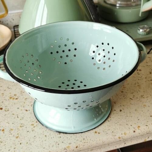 Handmade kitchen enamel colander