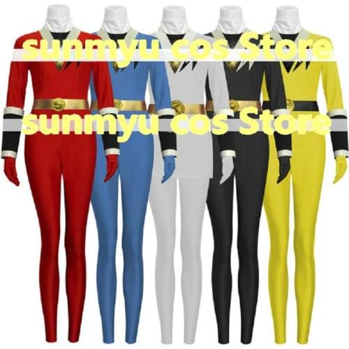Ninja Sentai Kakuranger red pink blue black white yellow Cosplay Costume,Custom Size Halloween