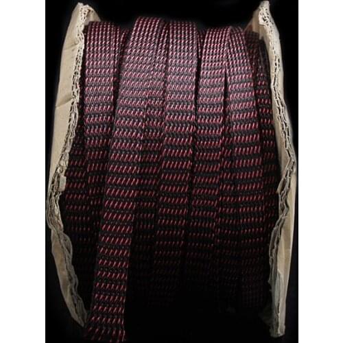 5M Red/black HIFI Power Audio Cable Sleeving Braided PET Copper Shield 16mm tube sleeves