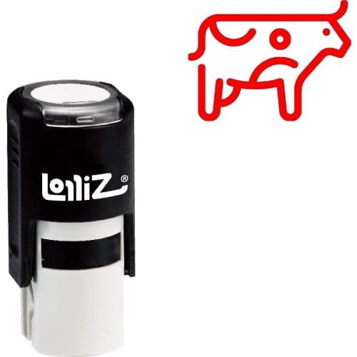 LolliZ Cow Self-Inking Rubber Stamp - Modern Symbol Series