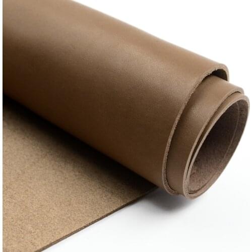 Diy material first layer leather leather cow leather carving leather 2.0mm thickness brown coffee color fat