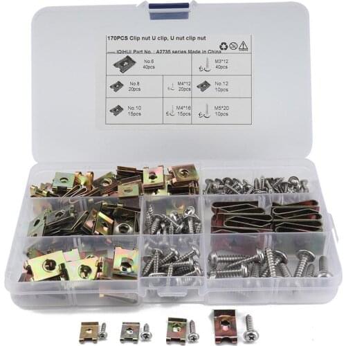 170 U Nut Kit Spire Clips Speed Fasteners 6/8/10/12 Lug Nuts