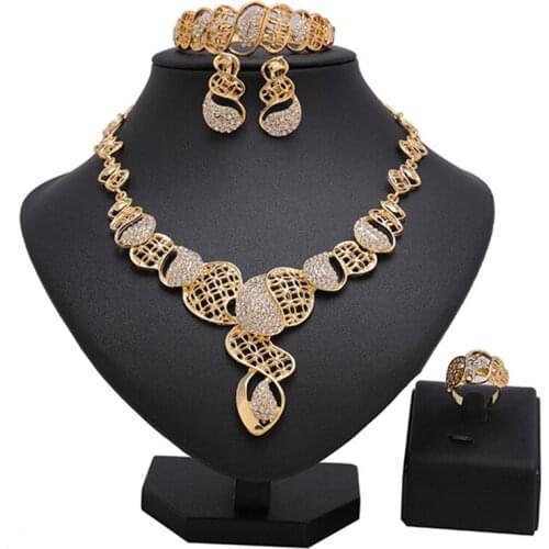 Longqu Exquisite statement jewelry set Dubai Gold Designer Jewelry Set Nigerian Wedding woman accessories Jewelry Set Wholesale