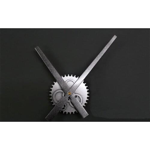 2017 new Metallic Silver color retro gear wall clock movement DIY clock creative bracket clock Mute scanning wall clock GZ002