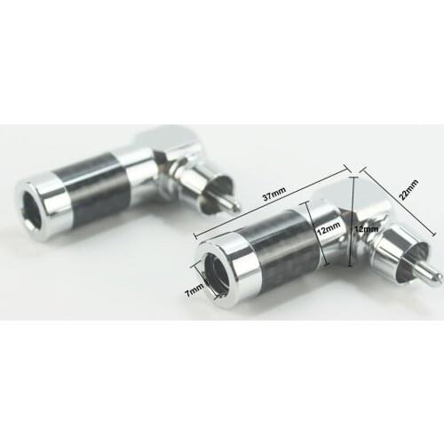 RCA Plug 90-Degree Curved RCA Right Angle RCA Male 1 Pair (2 PCS)