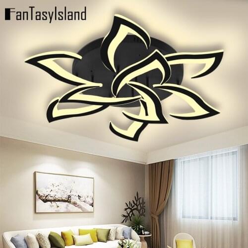 Modern Led Chandelier For Living Room Dining Room Bedroom Black/White Led Ceiling Chandelier Lighting Fixture