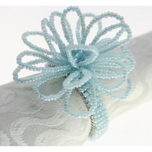 Free shipping beaded wedding flower napkin ring, napkin holder, decoration napkin ring