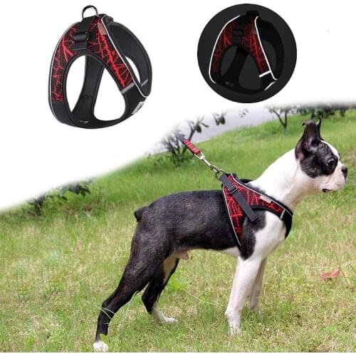 No Pull Dog Harness Adjustable Reflective Pet Collar Dog Walking Mesh Vest For Small Dogs Puppy Cat Harness Strap Pets Supplies
