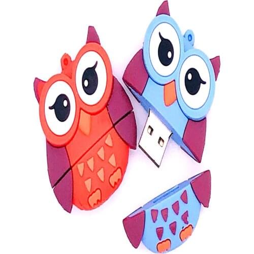 Pen Drive 64GB Cute Cartoon Owl Style Usb Flash Drive Usb 2.0 4GB 8GB 16GB 32GB Vreative Pendrive Gift 128GB 256GB Memory Stick