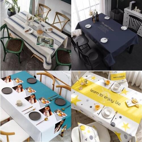 Geometric stripe printing table cloth waterproof tablecloth wedding decoration room decor aesthetic white tablecloth tablecloth