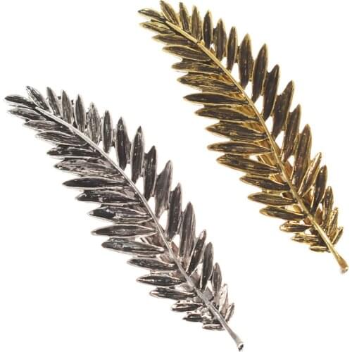 Fashion Hairpins Vintage Metal Leaf Hair Clip For Women Girl Hair Accessories Hairgrip Delicate Barrettes Retro Feather Clip