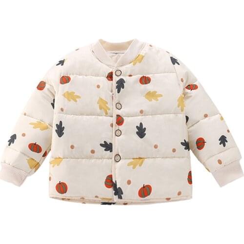 Winter Childrens Outerwear Kids Jacket for Boy Cotton Jacket Fashion Autumn Print Thick Warm Clothes Down Jacket for Girl 2-8y