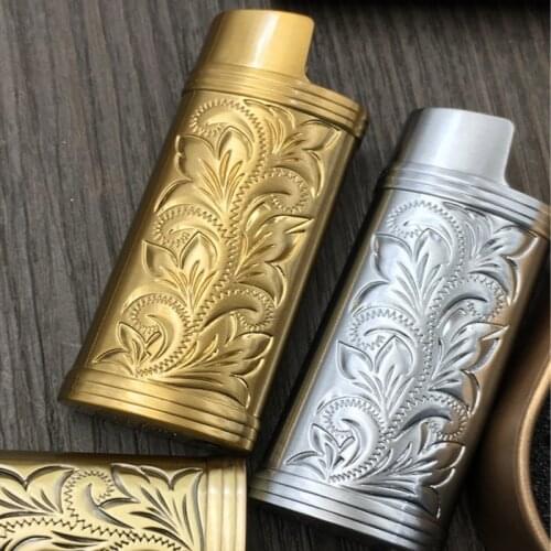 1PC Metal Armor Gas Lighter Shell Arabesque Hollow Carving J5 Lighter Case General Plastic Body Protection Lighter Cover