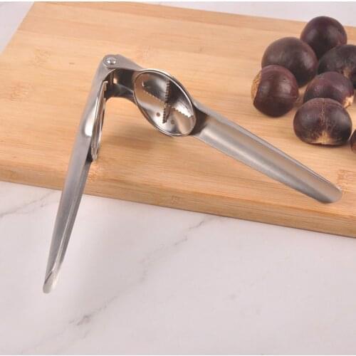 17.5*5cm Stainless Steel Chestnut Opener Portable Chestnut Cross Opener Nut Shell Opener Walnut Clamp Durable Kitchen Tool