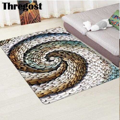 Thregost Stone Printed 3D Bathroom Rugs Memory Foam Mat Anti Slip Shower Carpet Microfiber Floor Mats Washing Machine Doormat
