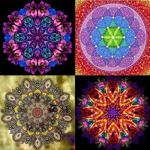 5D DIY Diamond Painting Mandala flowers Square&Round Full Diamond Embroidery Mosaic Cross Stitch Home Decorative Painting