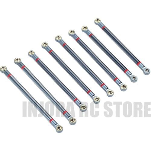 8pcs Aluminum Alloy Metal 313mm Wheelbase Link Rod Unassembled Kit for 1/10 Scale RC Crawler Car Axial SCX10