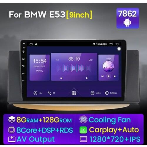 MEKEDE 8” 1280x720 IPS Screen Car multimedia gps player For BMW 5 E39 E53 X5 1995-2005 2006 BT SWC USB wifi carplay DVR