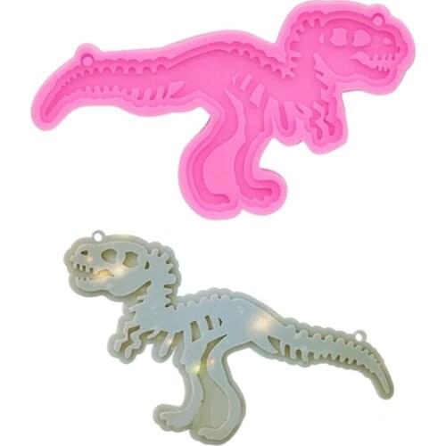 Dinosaur Skeleton Keychain Epoxy Resin Mold Jewelry Pendants Silicone Mould DIY Crafts Casting Tools