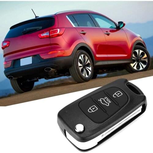 Car Flip Key Cover Automotive Remote Control Keyless Entry Fob Shell 3 Buttons suitable For KIA Rondo Sportage Soul Rio