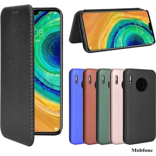 Mate 40 Pro Case Flip Book for Huawei Mate 40 Lite Mate 30 Pro Carbon Fiber TPU Bumper Huawei Mate40 Mate30 Pro Wallet Fundas