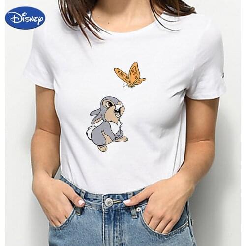 Disney Bunny and Butterfly Best Friends T Shirt Harajuku Short Sleeve Family Look Casual Funny White Summer Top Tshirt Femme