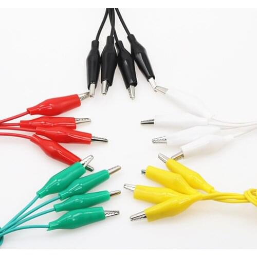 10pcs Alligator Clips Electrical DIY Test Leads Alligator Double-ended Crocodile Clips Roach Clip Test Jumper Wire