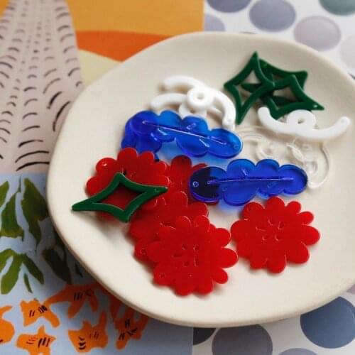 Korean Designer Brand Celebrity Inspired Resin Cutting Pendant Ins Earrings Keychain DIY Handmade Accessories Material