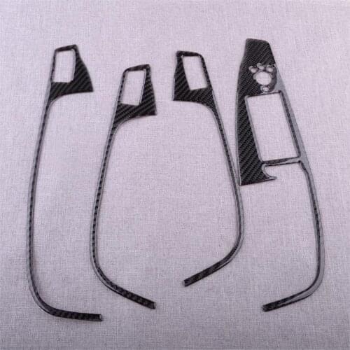 CITALL 4pcs Carbon Fiber Interior Door Window Switch Button Panel Cover Trim Frame Fit For Audi Q5 2010-2015 2016 2017 2018