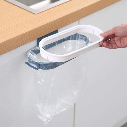 Kitchen Rubbish Bag Holder Cupboard Waste Bin Hanging Racks Trash Storage Rack Portable Cleaning Tools Garbage Bag Hook Racks