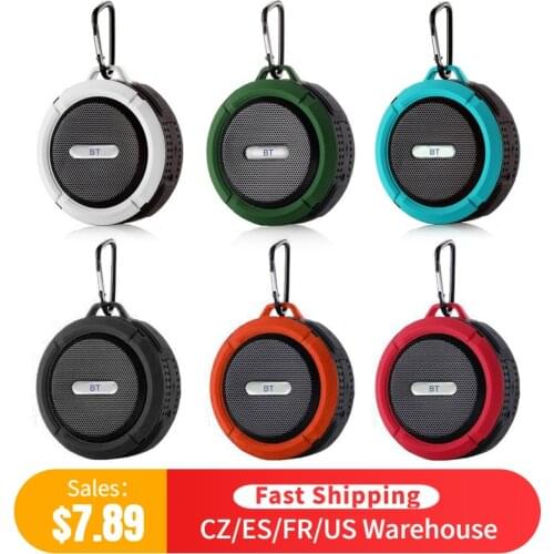 C6 Mini Wireless BT 5.0 Speaker Subwoofer Outdoor Waterproof Portable Sound Box Stereo Sound with Microphone USB Rechargeable