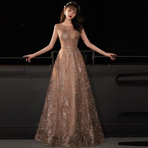 Prom dresses evening-gown a-line see-through elegant long plus size dresses