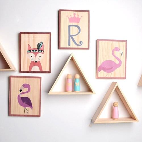 Crafts Figurines Display Holder Wall Hanging Decor Rack Wall Decor Hang Storage Boxes Wall Wood Storage Shelf Garden Flower Rack