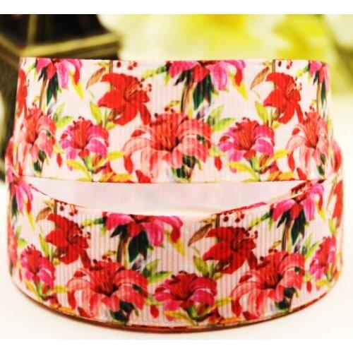 22mm 25mm 38mm 75mm Flowers Cartoon printed Grosgrain Ribbon party decoration 10 Yards X-03335