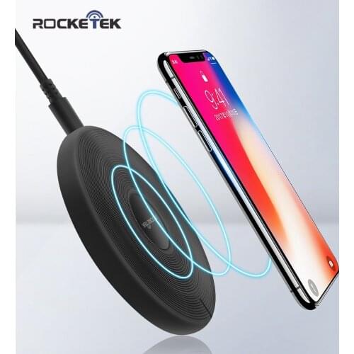 Rocketek 10W Qi Wireless Charger for iPhone X/XS Max XR 8 Plus Visible Element Wireless Charging pad for Samsung S9 S10+ Note 10