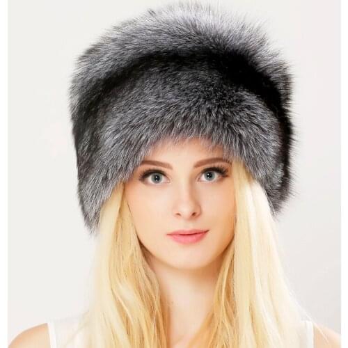 Winter Unisex Genuine Fox Fur Hat Real Raccoon Fur Bomber Hat With Nature Leather Crown Thick Warm Fur Cap Russian fur hat