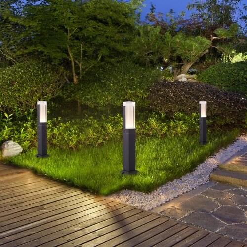 Modern 220v 110v Black Led Outdoor Garden Decoration Waterproof Lawn Lighting Lamp for Yard Courtyard Cottages Street