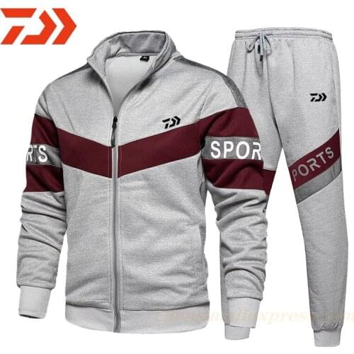 Dawa New Mens Casual Stitching Tracksuit Autumn Running 2 Pieces Sport Set Men Fishing Zipper Sweatshirt Sets Winter Clothes