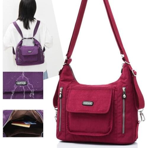 Fashion Women Nylon Shoulder Bags Messenger Bags Waterproof Crossbody Bag Top-handle Satchel Handbag Multifunction