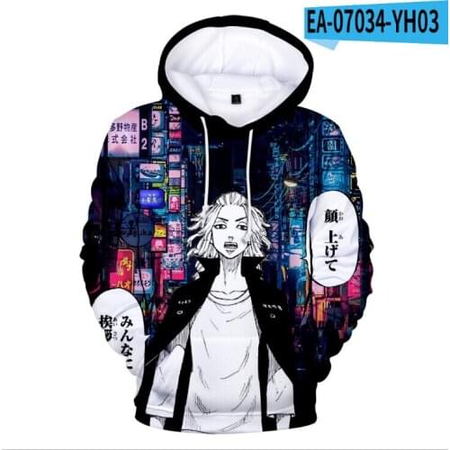 Childen Japanese Anime Comics Tokyo Revengers Hoodie 3D Long Sleeve Sweatshirt Mens Hoodie Women Harajuku Casual Tokyo Hoodies
