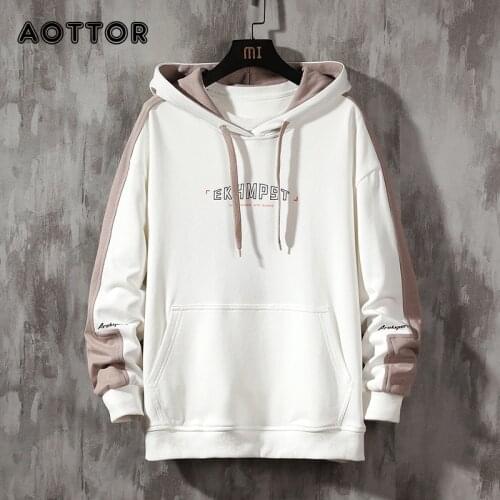 Fashion Streetwear Men Hoodie Patchwork Male Letter Print Hooded Sweatshirts Hip Hop New Design Pullover Brand Top Men 4XL