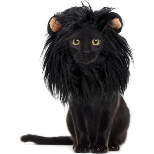 Creative Funny Pet Costume Lion Shape Simulation Polyester Cosplay Prop Wig Cap for Dog Cat Accessories Decor Costumes