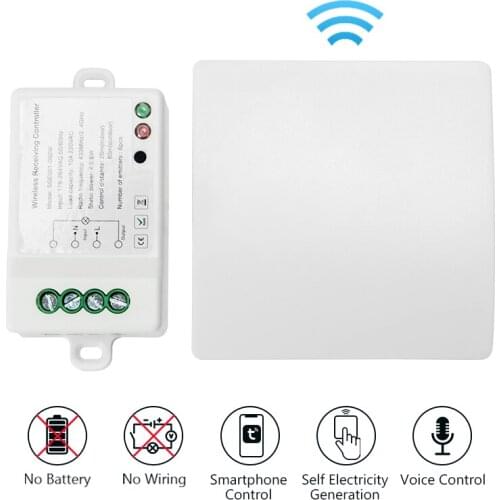 Smart wireless kinetic switch 120v wireless wall switch wireless switch 1000w magic home wifi led controller