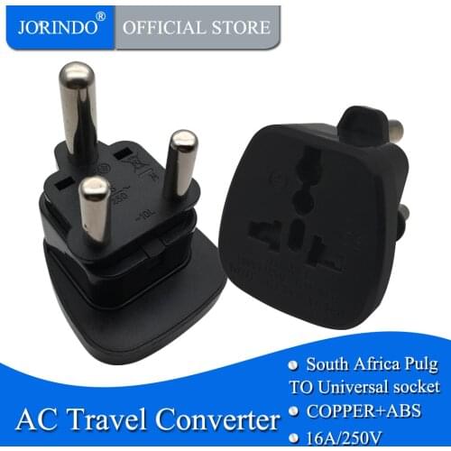 JORINDO CE certified universal Africa connector outlet AU UK EU US to South Africa travel plug adaptor with security door