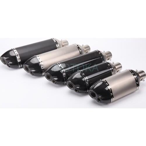 Universal Motorcycle Modified Exhaust Pipe Z800 Z900 Ninja 400 MT09 MT07 FZ6 R6 Dual Nose Tip Moto Muffler 51mm Silencer Slip-on