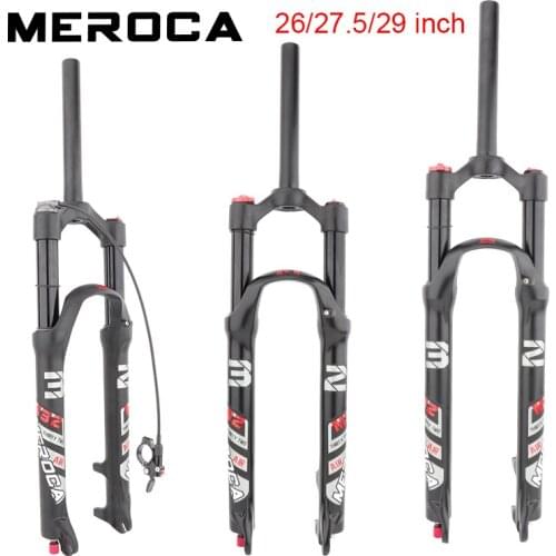 MEROCA Bicycle Fork 26/27.5/29 Inch Disc Brake Quick Release MTB Shock Absorber Oil and Gas Fork Bicycle Front Shock