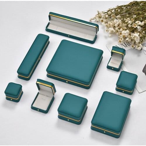 High Quality Leather Jewelry Ring Box Jewelry Gift Box Pair Ring Earrings Necklace Bracelet Box Jewlery Organizer Container